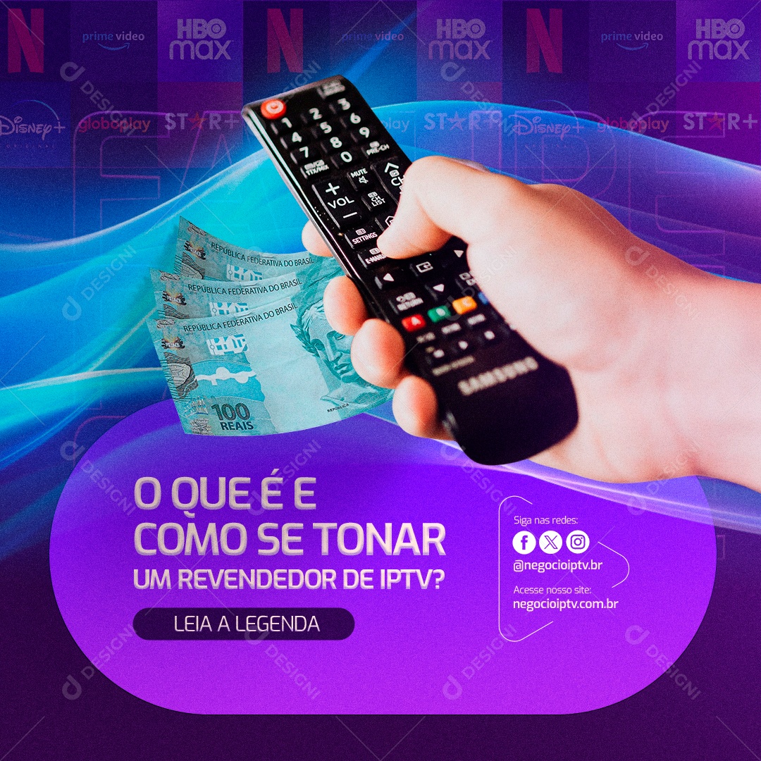 O Que é e Como se Tornar um Revendedor de IPTV Social Media PSD Editável