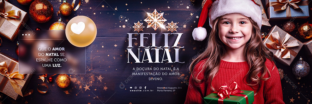 Carrossel Feliz Natal A Doçura do Natal é a Manifestação do Amor Divino Social Media PSD Editável