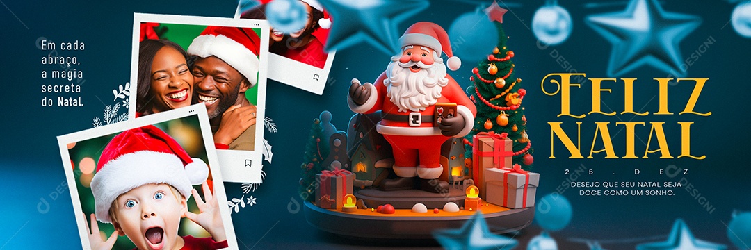 Carrossel Feliz Natal 25 de Dezembro Desejo que seu Natal seja Doce como um Sonho Social Media PSD Editável