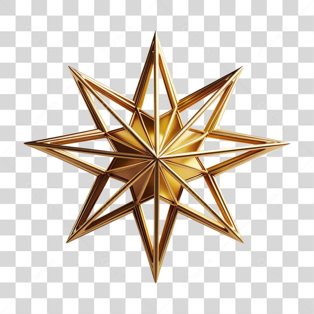 Estrela de Enfeite Para Árvore Natalina PNG Transparente