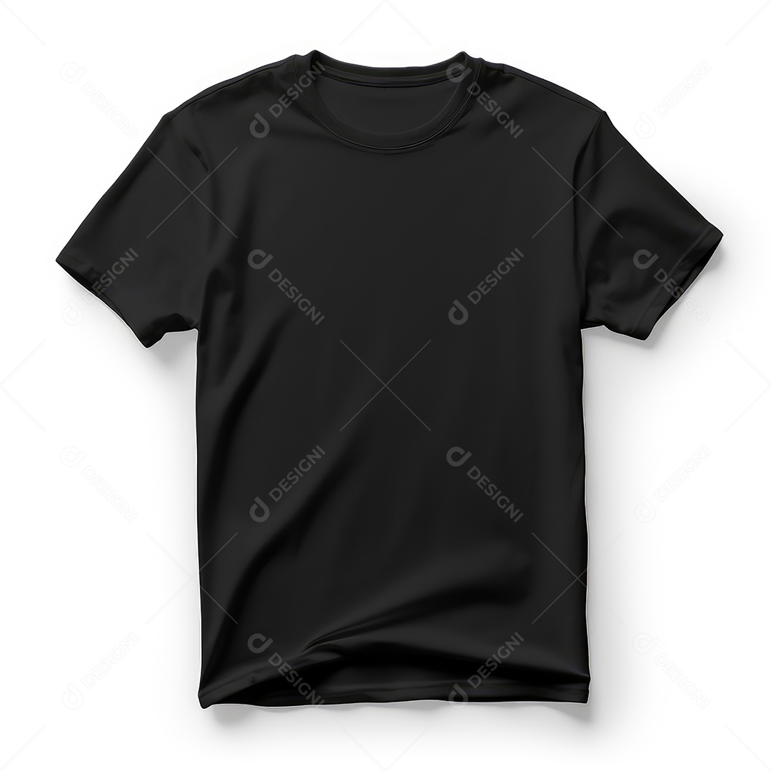Camiseta preta sobre fundo branco