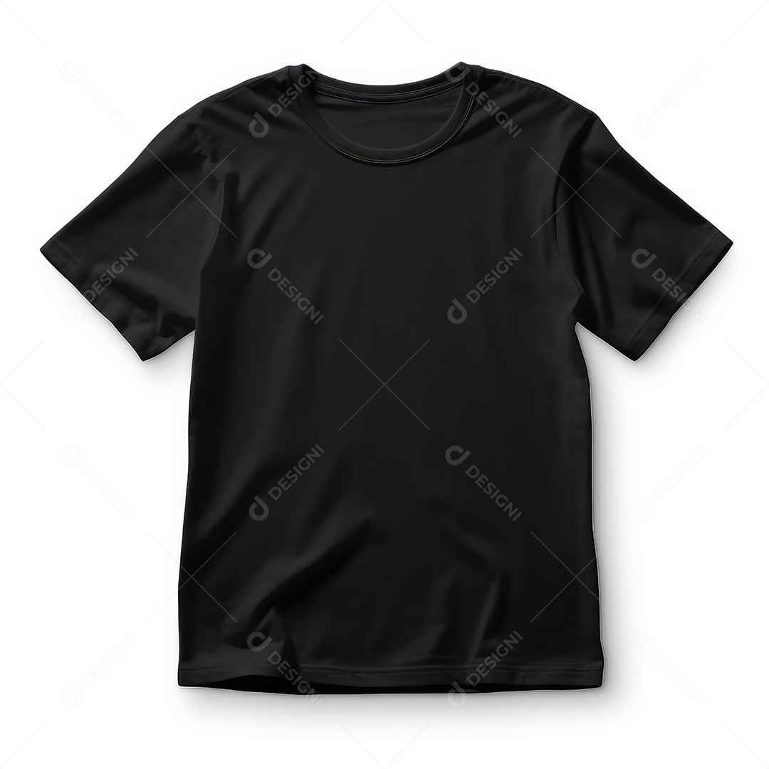 Camiseta preta sobre fundo branco