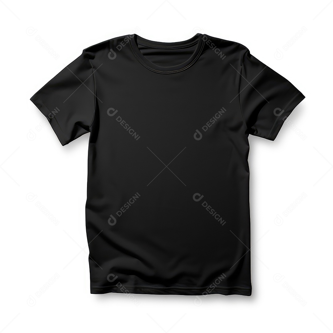 Camiseta preta sobre fundo branco