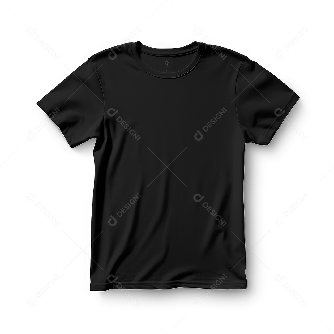 Camiseta preta sobre fundo branco