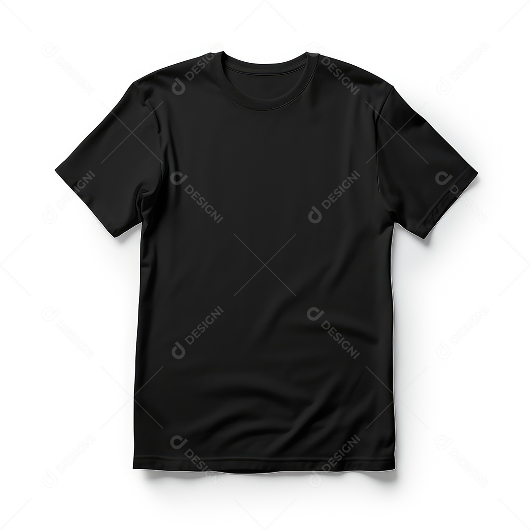 Camiseta preta sobre fundo branco