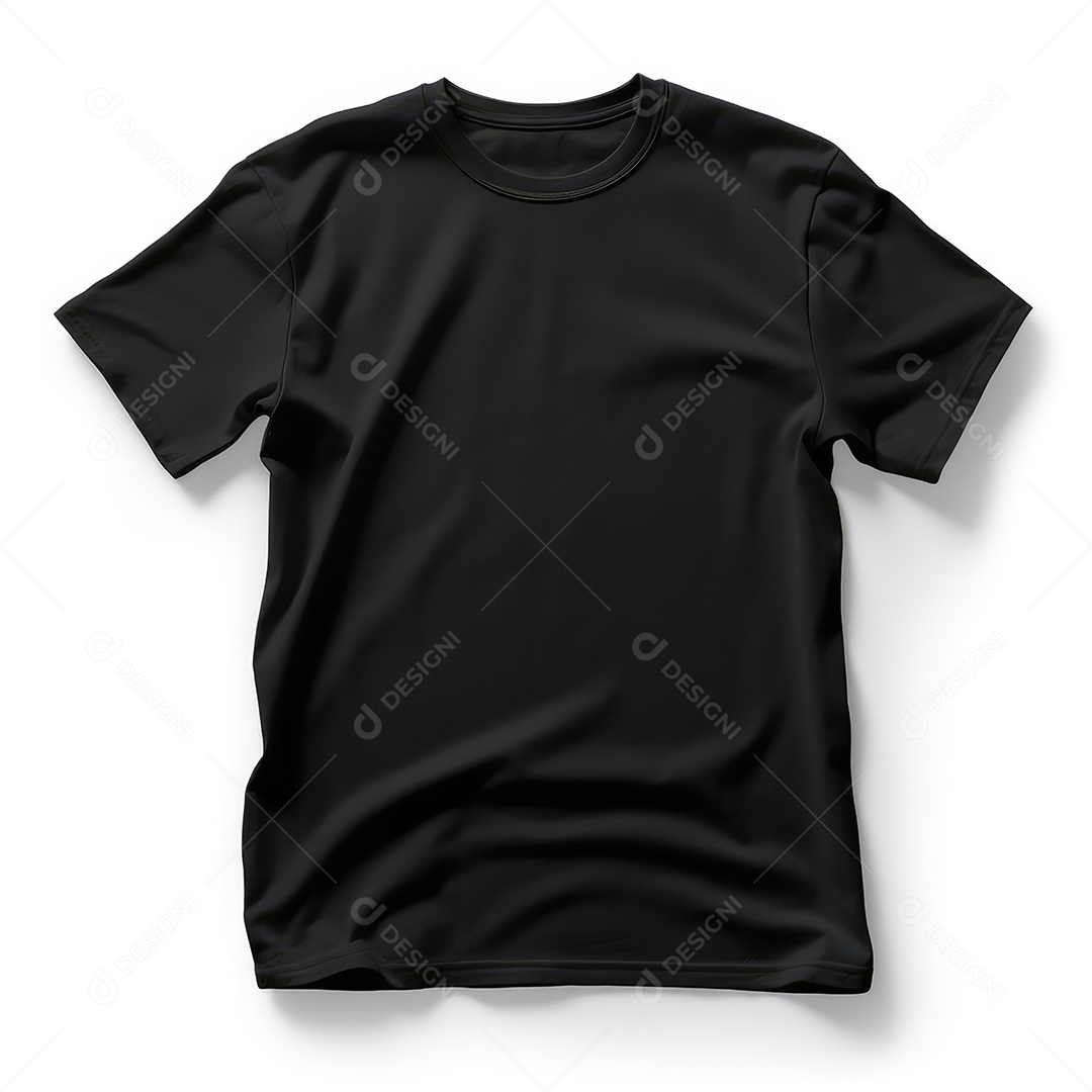 Camiseta preta sobre fundo branco