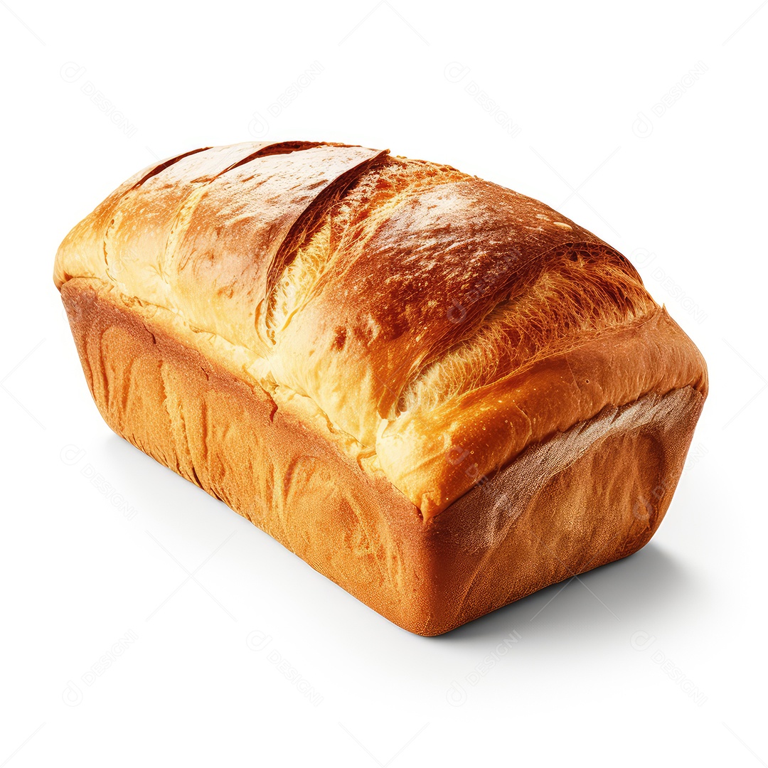 Pão caseiro sobre fundo branco