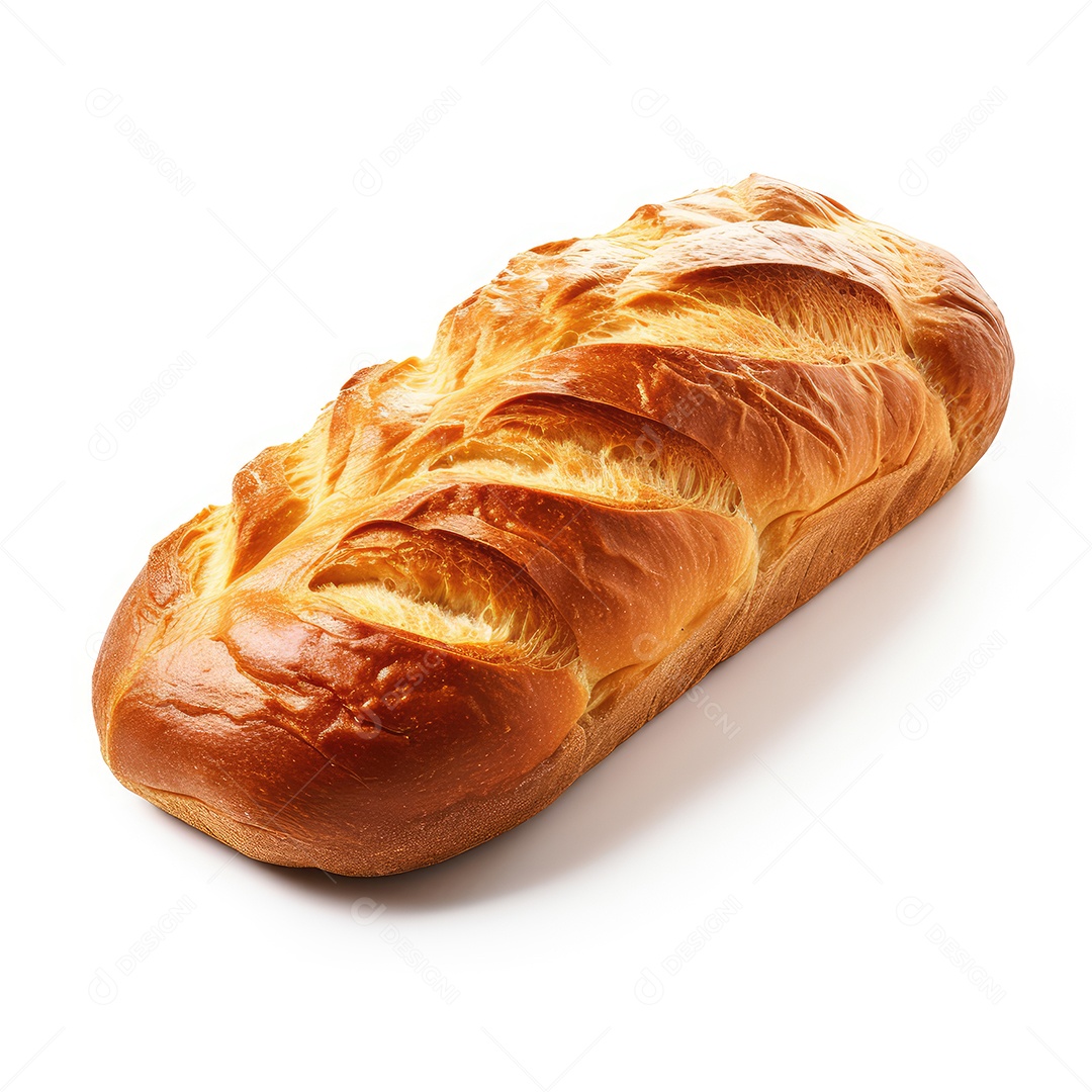 Pão tradicional caseiro sobre fundo branco