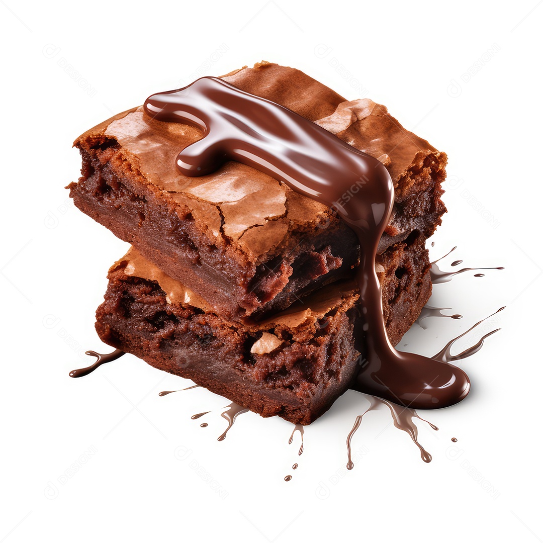 Brownie com cobertura de chocolate