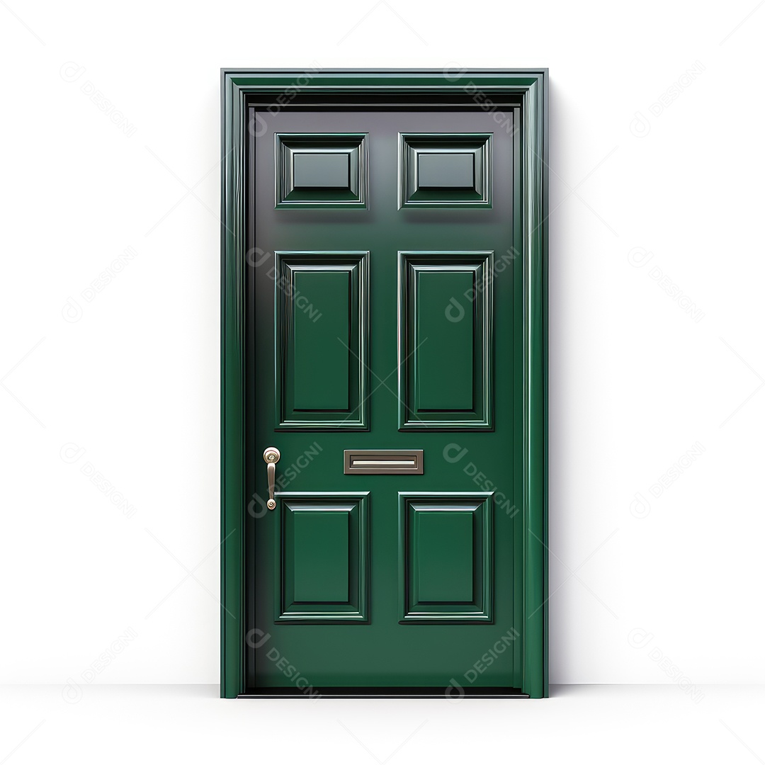 Porta de madeira de cor verde