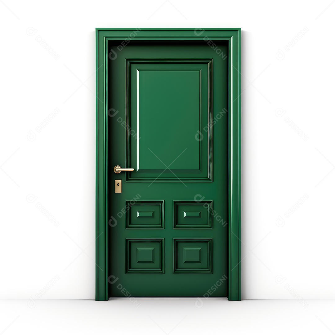 Porta aberta de madeira de cor verde