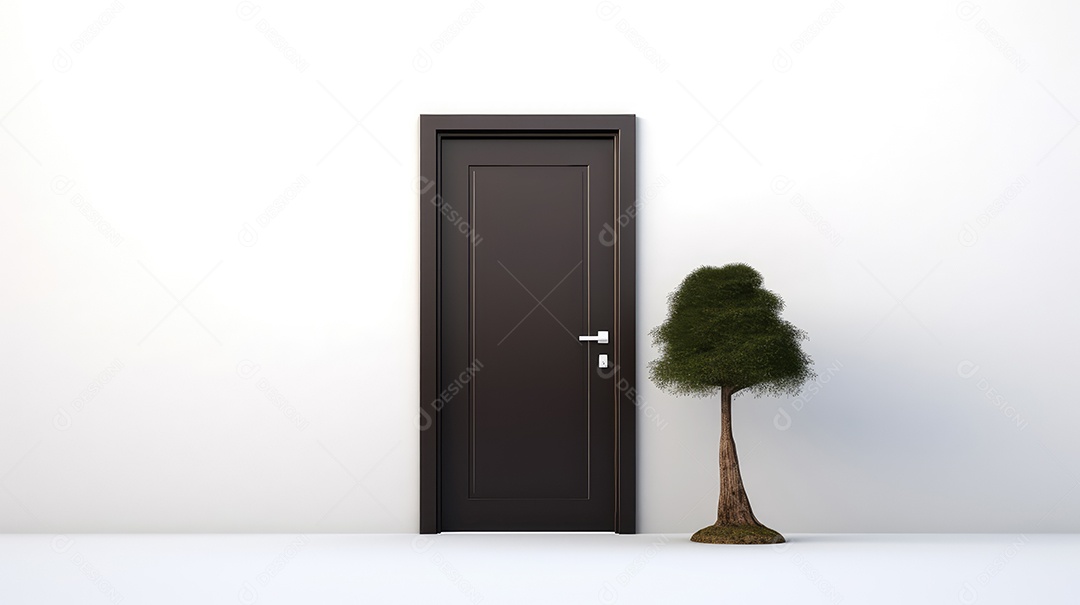 Porta de madeira preta