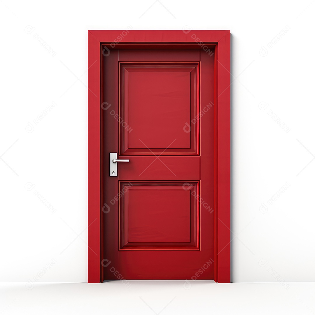 Porta de madeira de cor vermelha