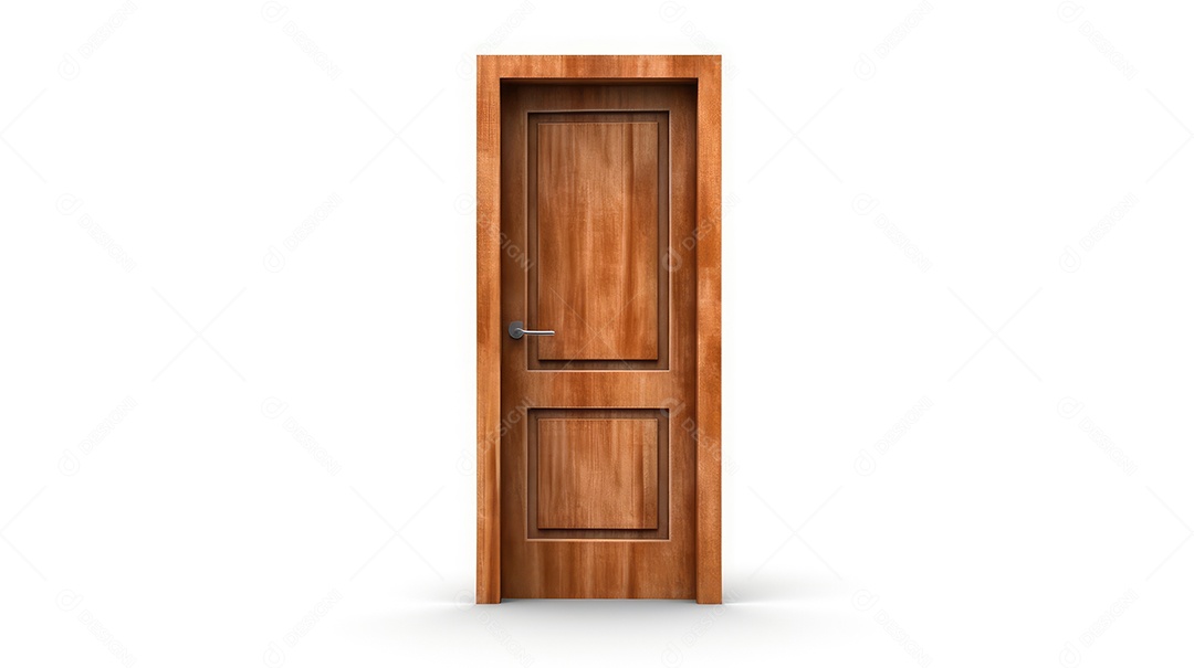 Porta de madeira sobre fundo branco