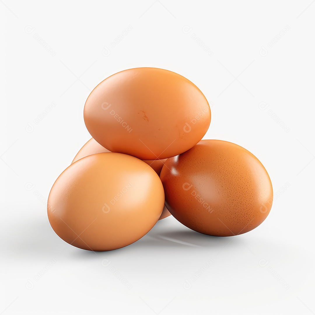 Ovos caipira sobre fundo branco