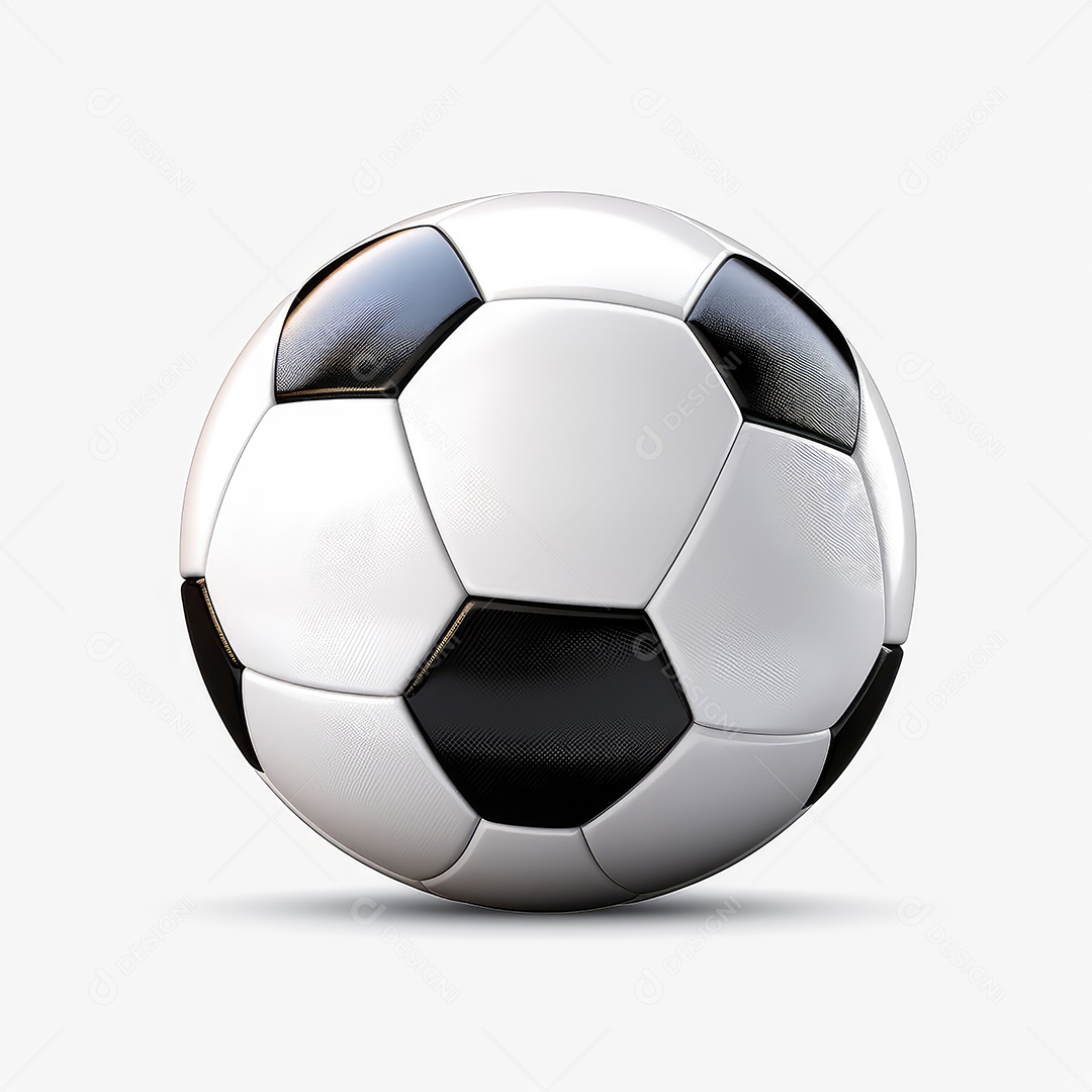 Bola de futebol sobre fundo branco
