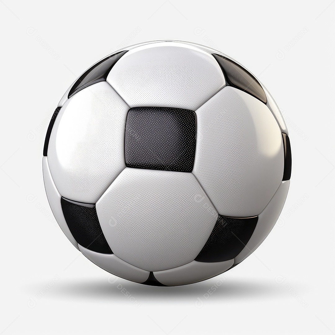 Bola de futebol sobre fundo branco