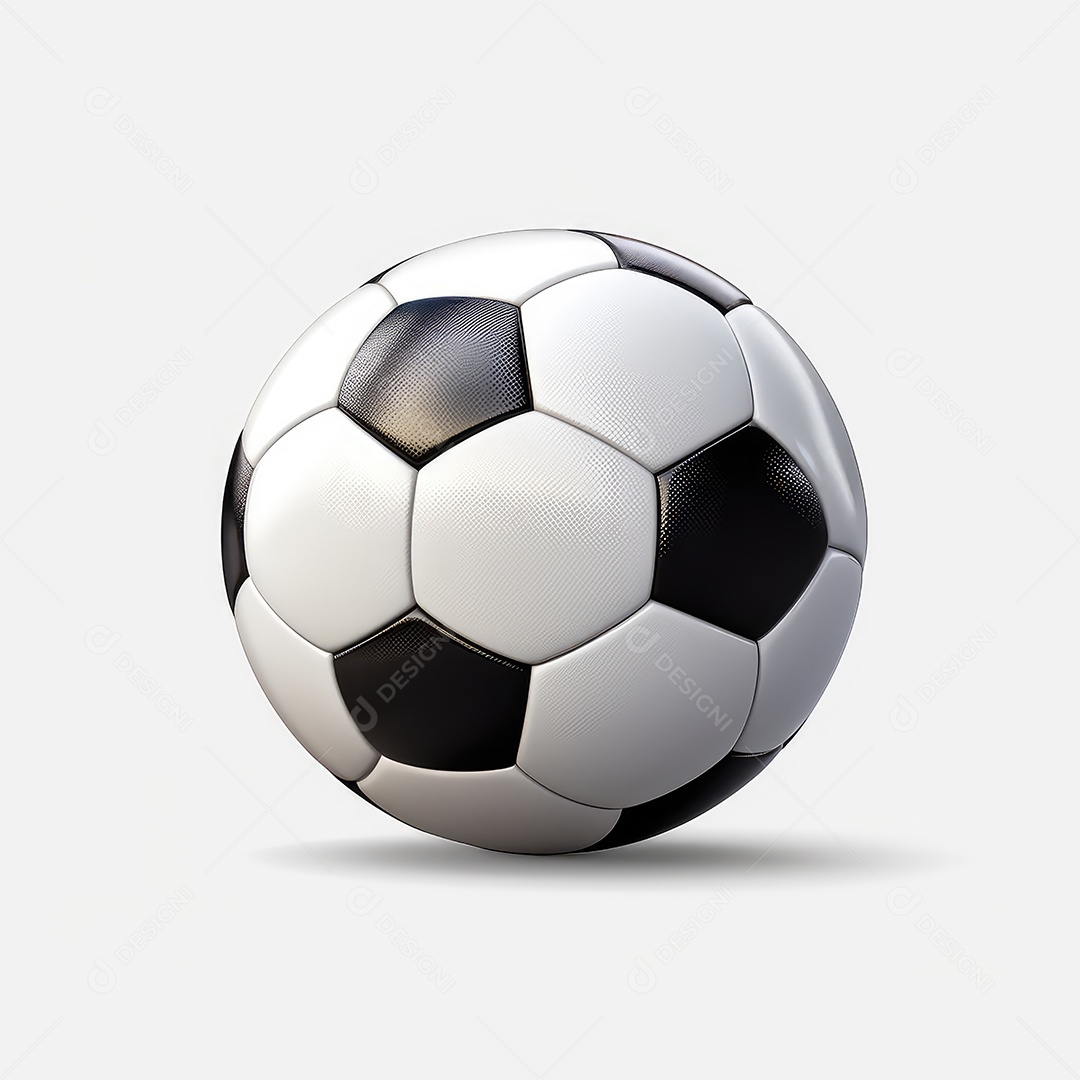 Bola de futebol sobre fundo branco