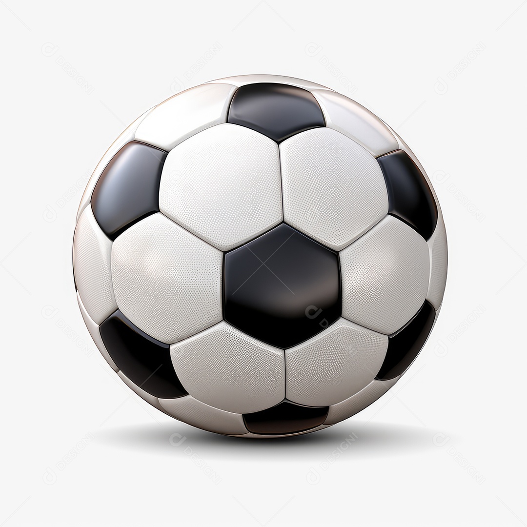 Bola de futebol sobre fundo branco