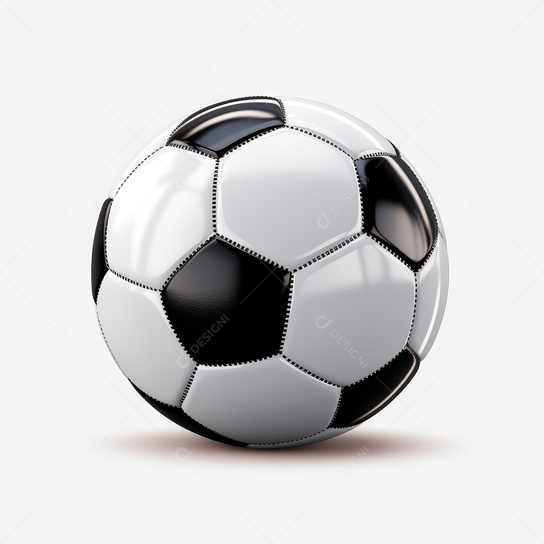 Bola de futebol sobre fundo branco