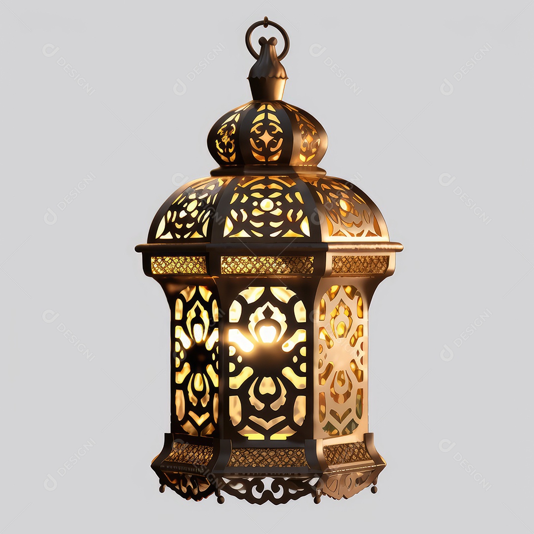 Nova lanterna com velas sobre fundo branco