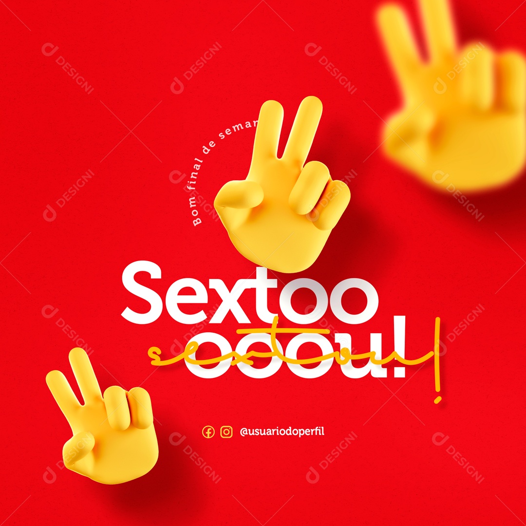 Social Media Bom Final De Semana Sextoou PSD Editável