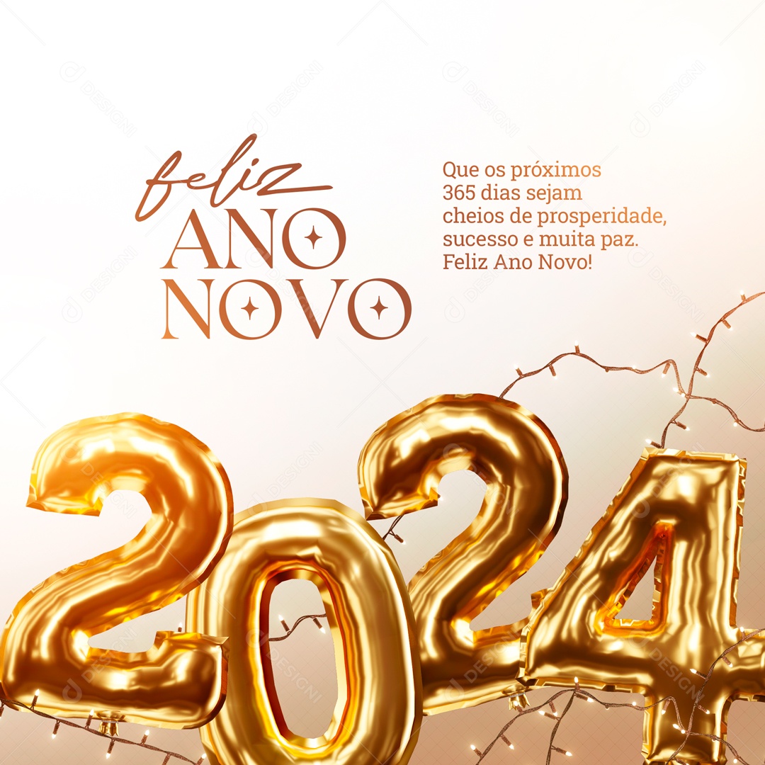Que os Próximos 365 Dias Sejam Cheios Feliz Ano Novo Social Media PSD Editável