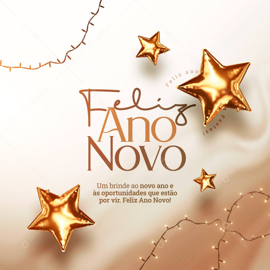 Social Media Feliz Ano Novo Um Brinde ao Novo Ano PSD Editável