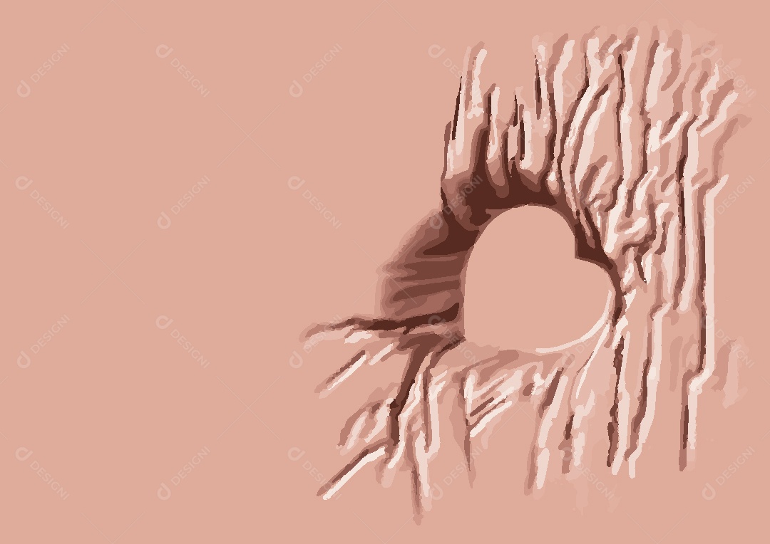 Pano de Cor Rosa Caiu no Sinal do Coração Vetor EPS