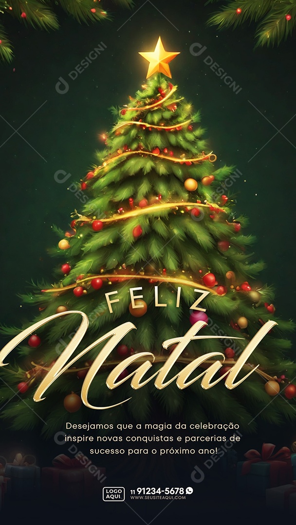 Story Feliz Natal Magia Da Celebração Social Media PSD Editável