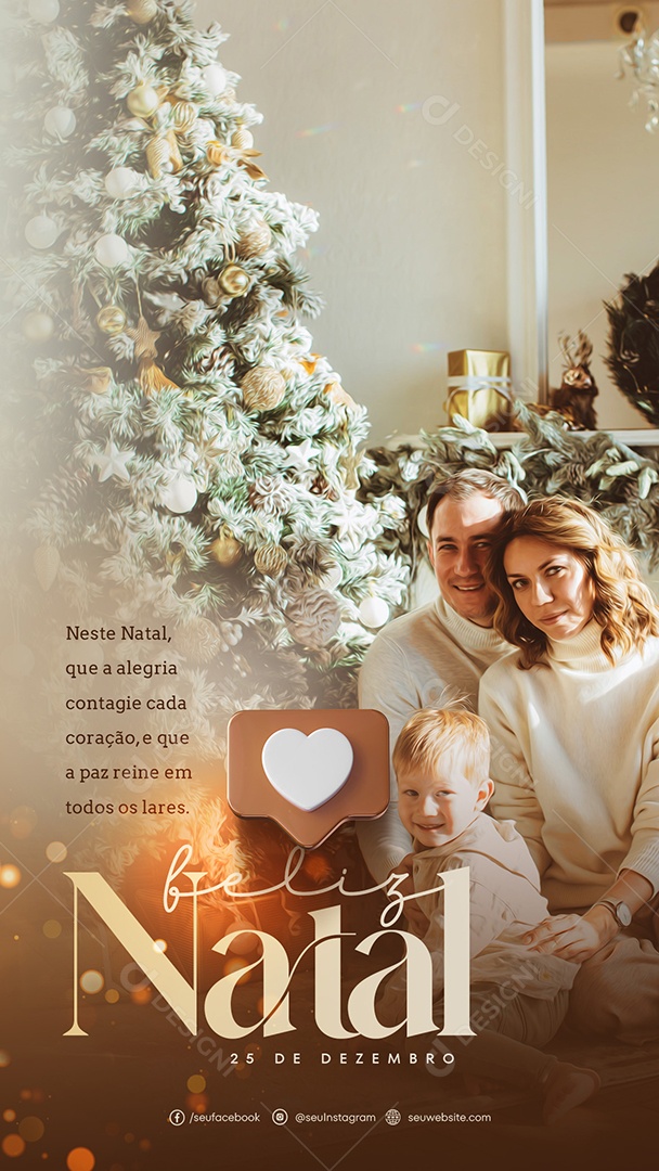 Social Media Story Feliz Natal Contagie Cada Coração PSD Editável