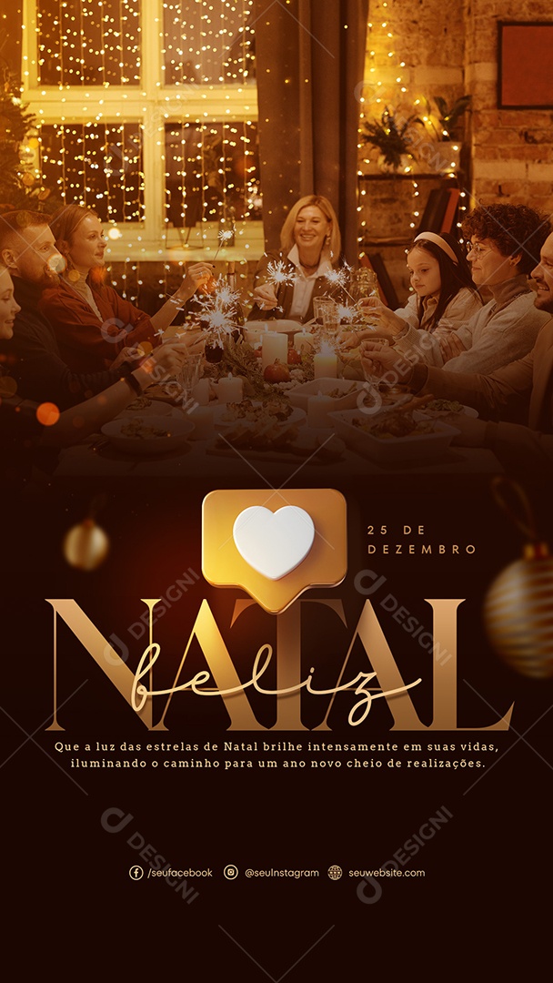Social Media Story Luzes Das Estrelas De Natal 25 De Dezembro PSD Editável