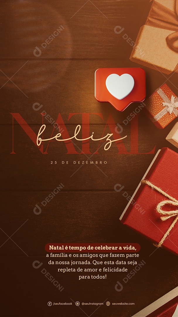 Story Tempo De Celebrar a Vida Feliz Natal Social Media PSD Editável