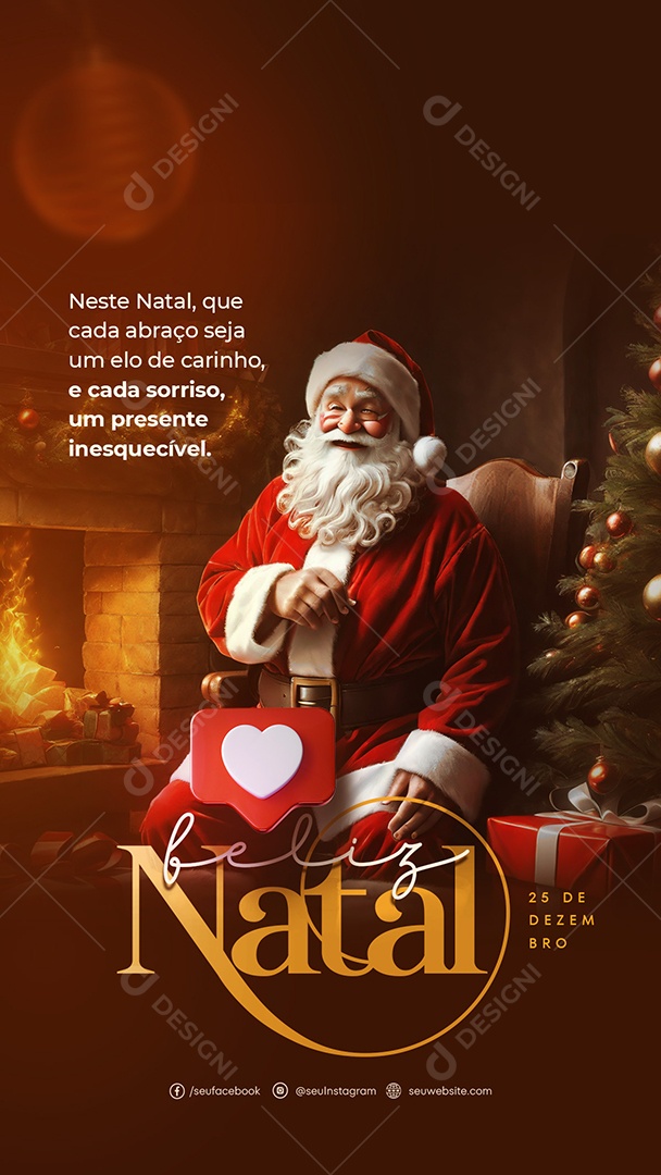 Social Media Story Presente Inesquecível Feliz Natal PSD Editável