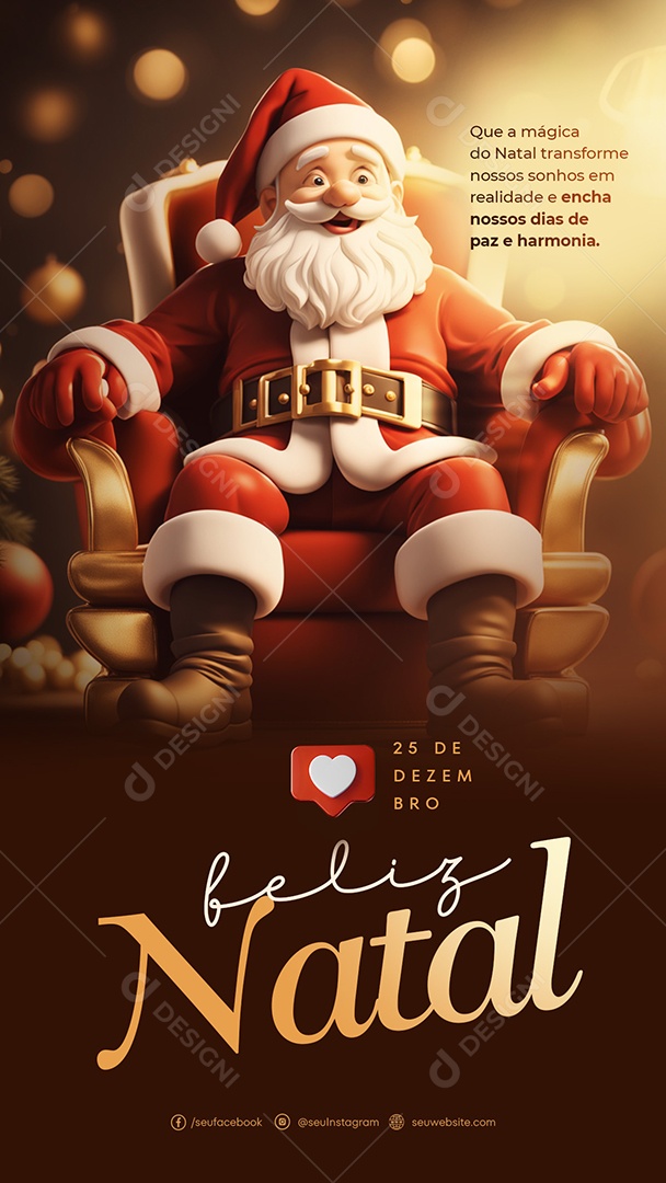 Story Feliz Natal Dias De Paz Social Media PSD Editável