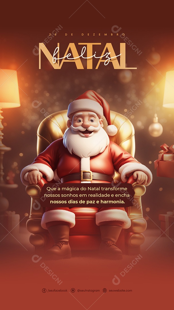 Social Media Story Paz e Harmonia Feliz Natal PSD Editável