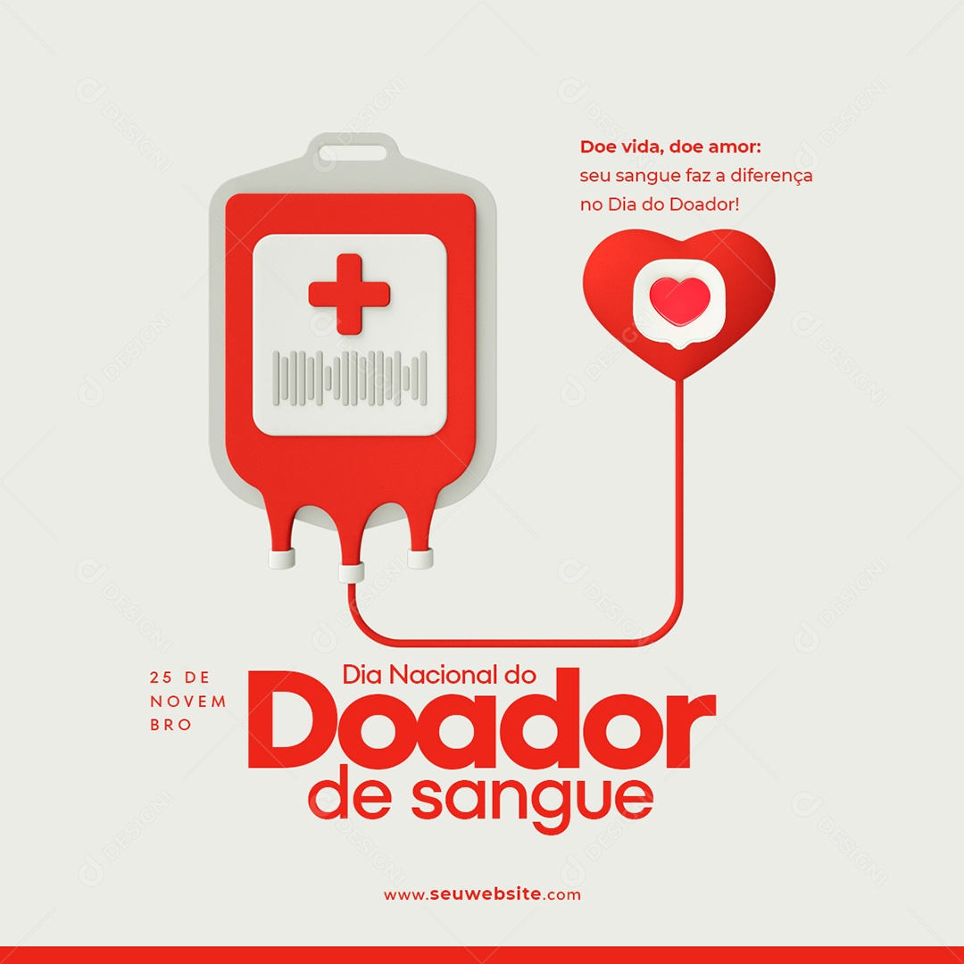 Feed Dia Nacional Do Doador De Sangue 25 De Dezembro Social Media PSD Editável