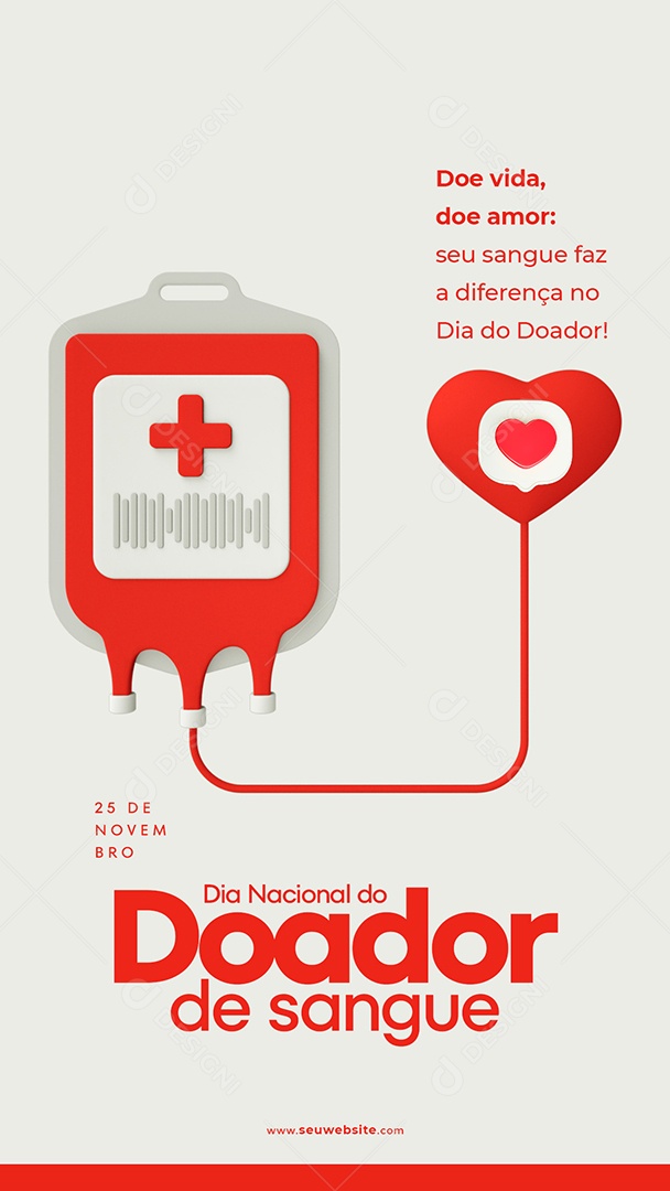 Social Media Story Doe Vida Dia Nacional Do Doador De Sangue PSD Editável