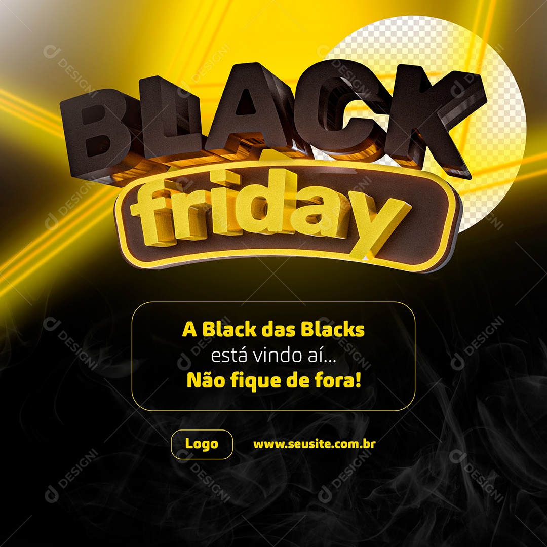 Black Friday Está Vindo aí Não Fique de Fora Social Media PSD Editável