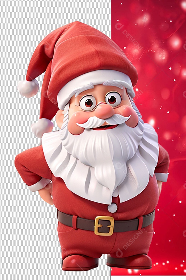 Papai Noel Personagem 3D de Natal para Composição PSD