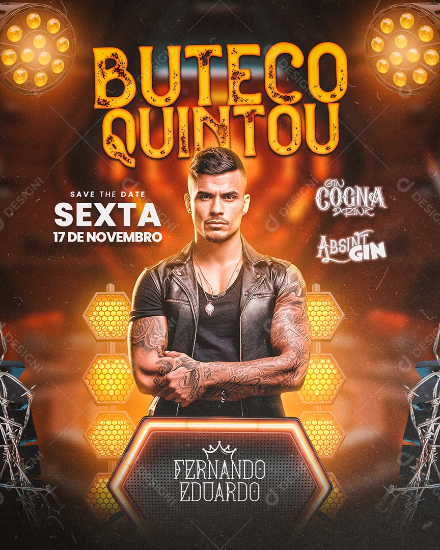 Flyer Buteco Quintou Fernando Eduardo Social Media PSD Editável