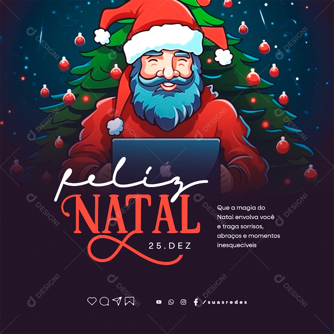 Feliz Natal Loja de Eletrônicos Que a Magia do Natal Envolva Você e Traga Sorrisos Social Media PSD Editável