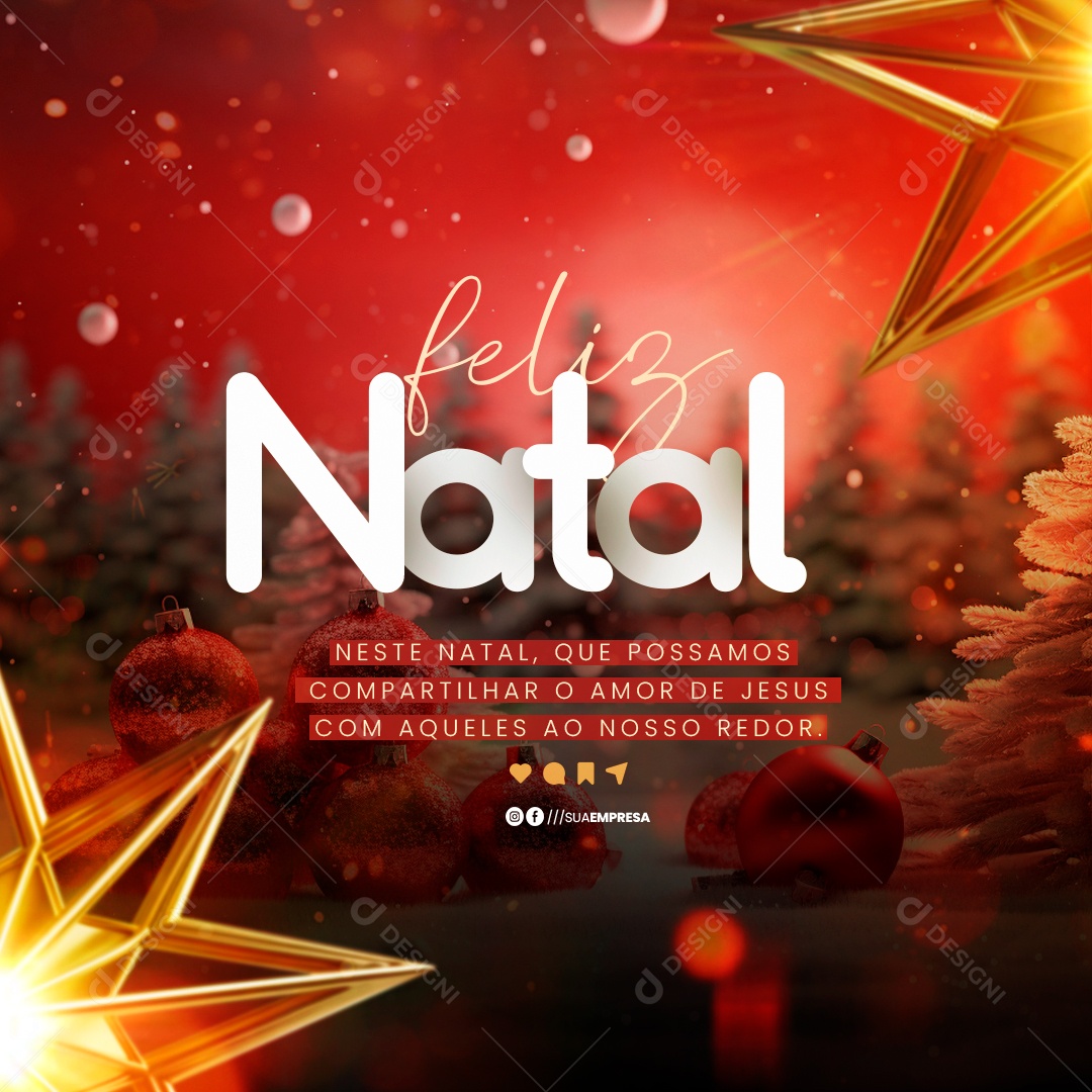 Feed Feliz Natal Amor De Jesus Social Media PSD Editável