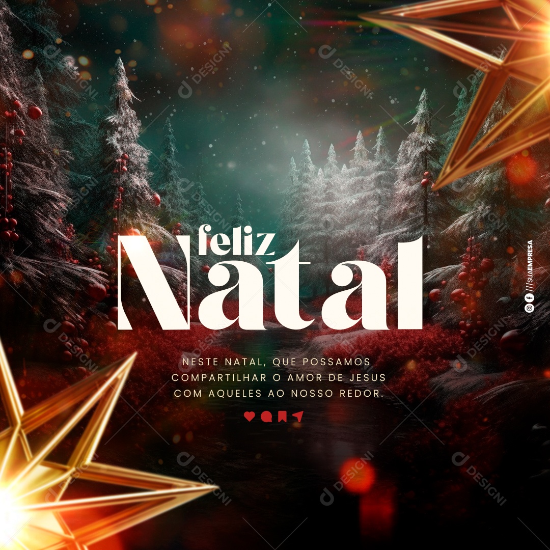 Social Media Feed Feliz Natal Amor De Jesus PSD Editável