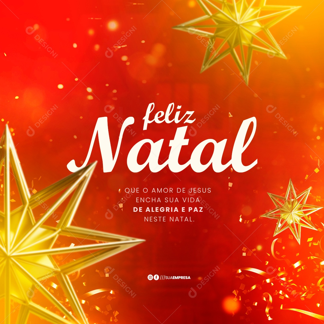 Social Media Feed Alegria e Paz Feliz Natal PSD Editável