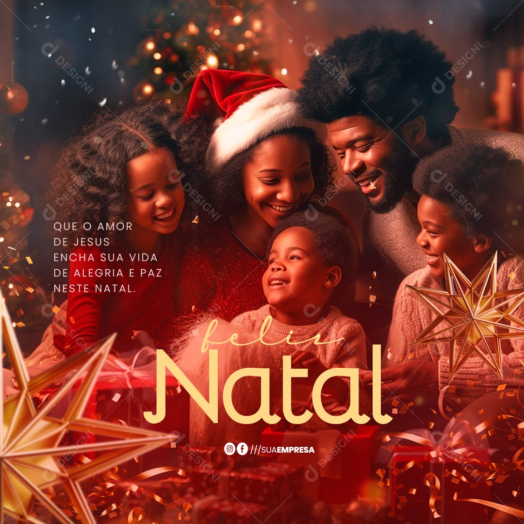 Feed O Amor De Jesus Feliz Natal Social Media PSD Editável