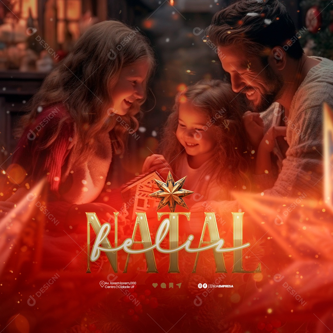 Social Media Feed Feliz Natal PSD Editável