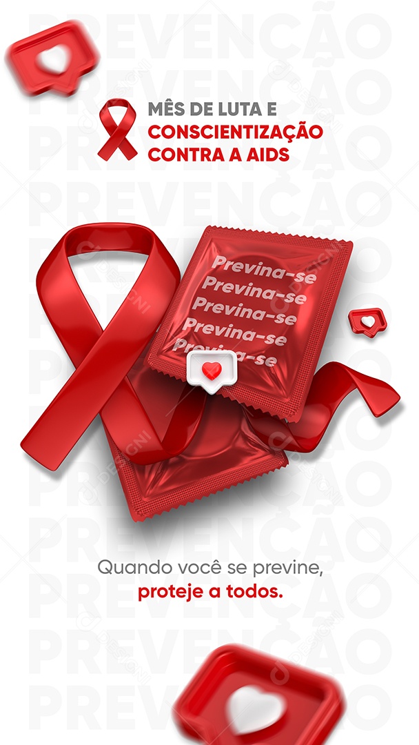 Story Dezembro Vermelho Mês de Luta e Conscientização Contra a AIDS Social Media PSD Editável