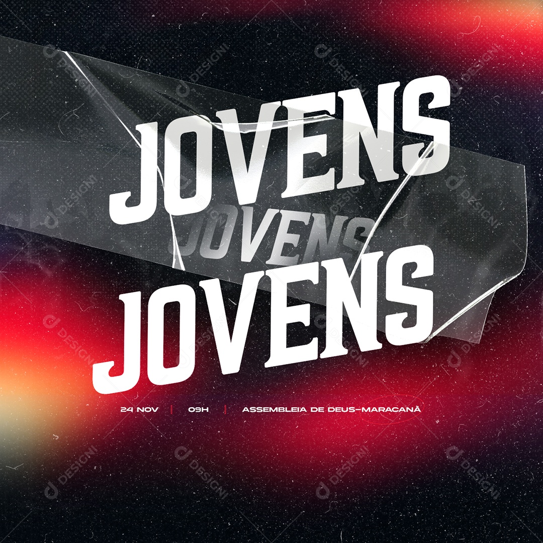 Social Media Gospel Culto de Jovens PSD Editável