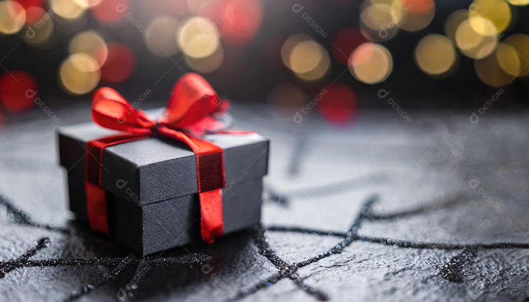 Conceito de Black Friday Caixas de presente pretas em fundo escuro